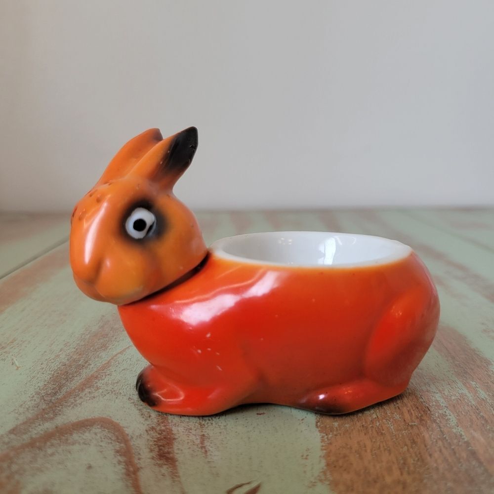 Rare 1930s Giesche Bunny Shaker & Egg holder 🐰🧡